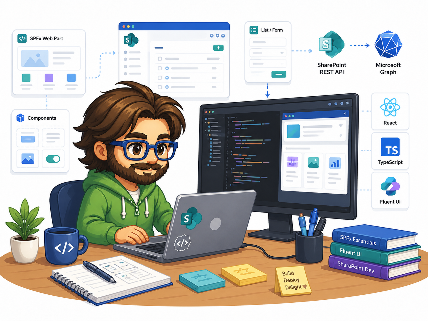 Illustration of SPFx development with React, TypeScript and SharePoint Framework